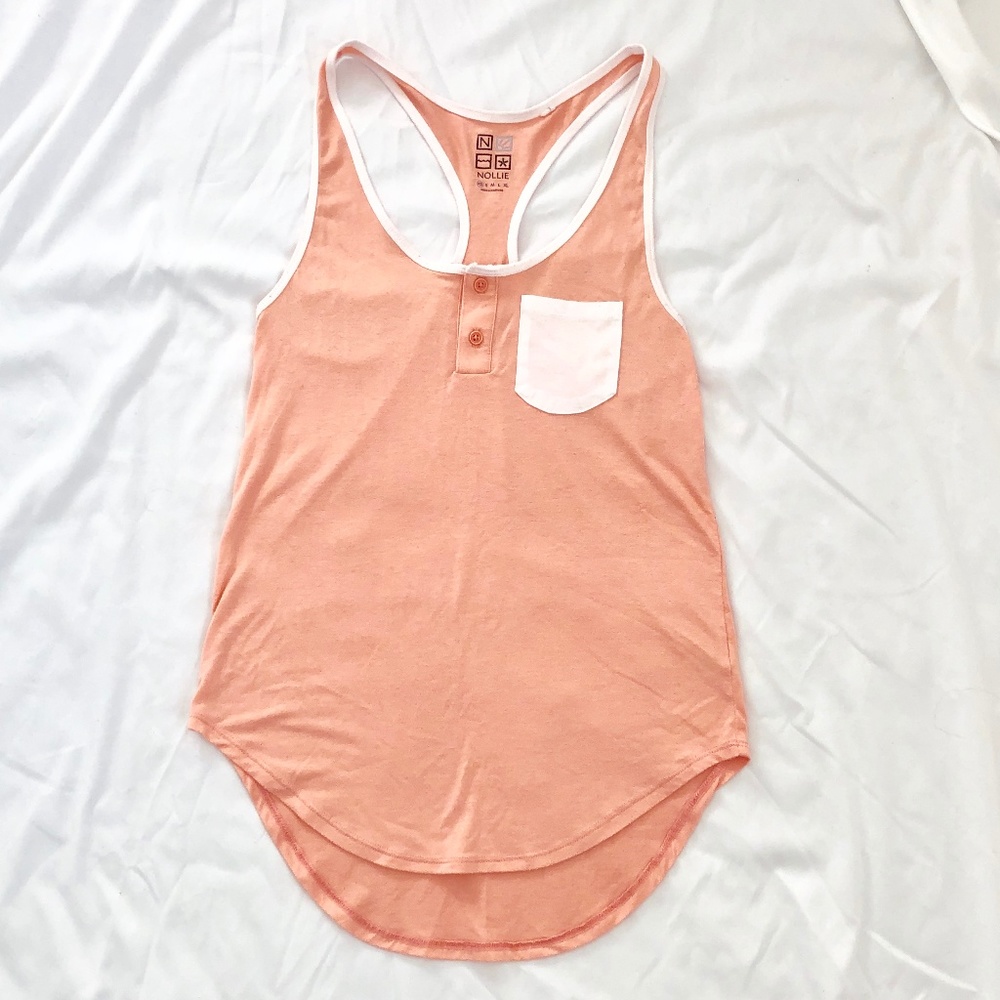 Nollie Tank Top with Pocket Salmon Pink in XS